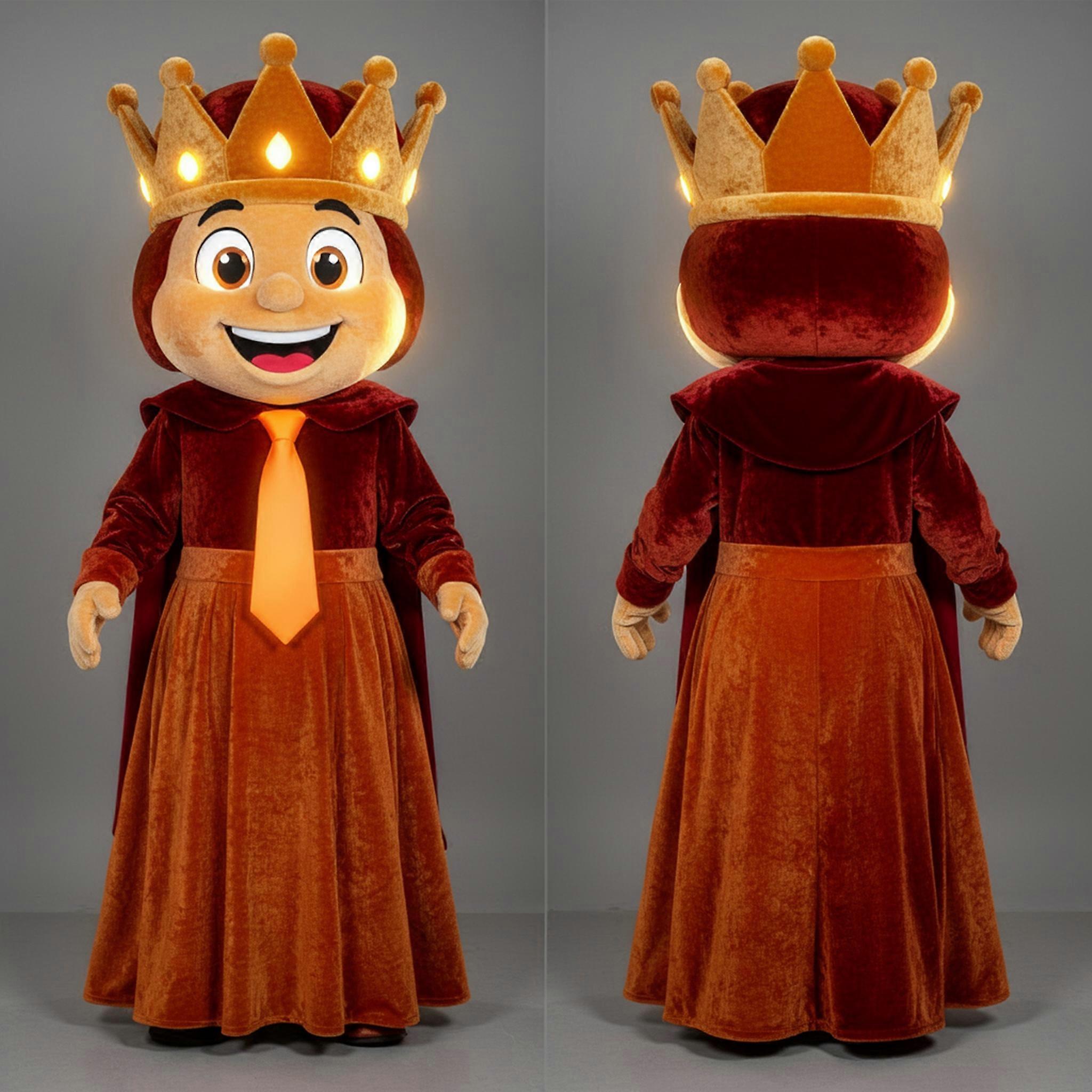 MASTICOT Rust Velvety Cartoon King Mascot