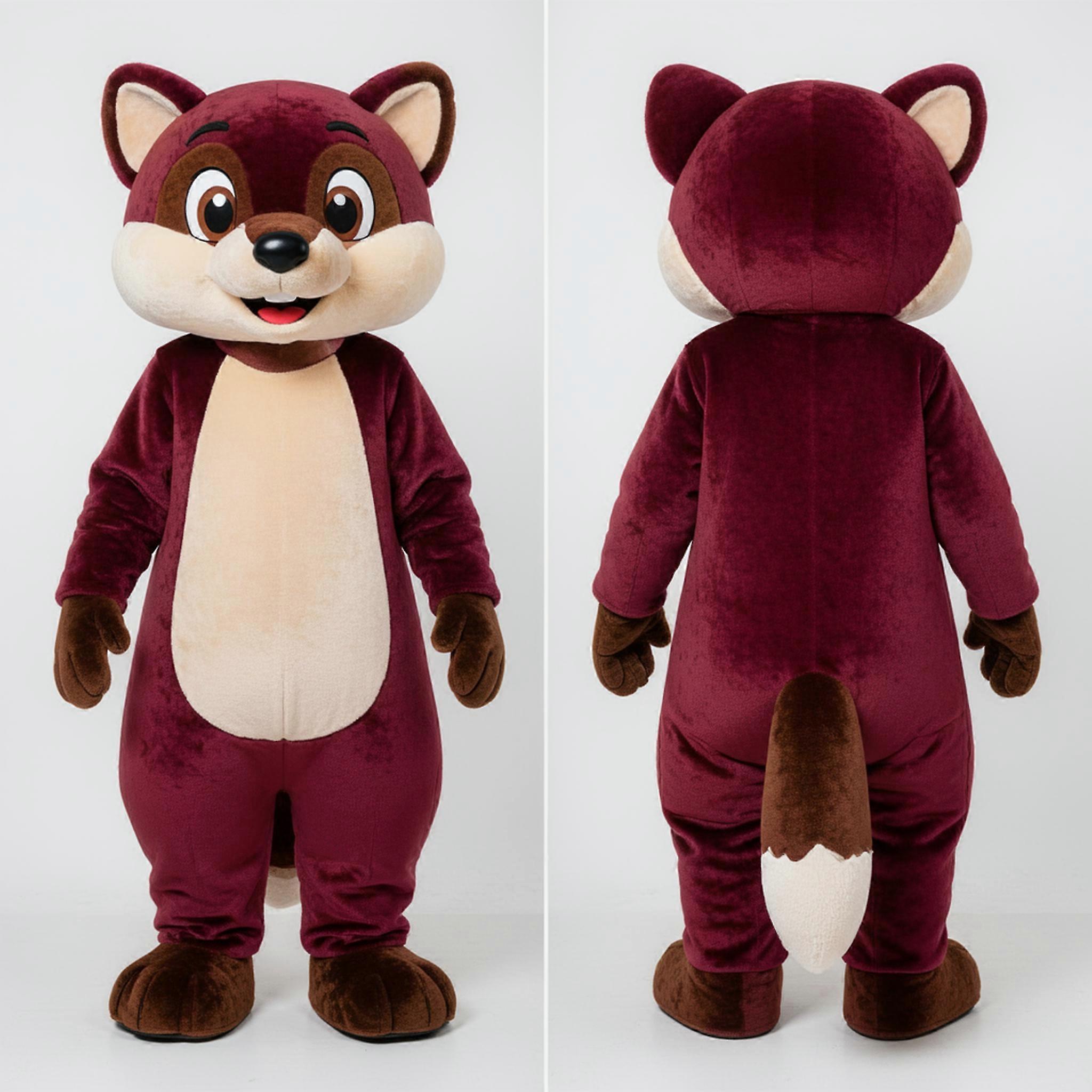 MASTICOT Maroon Fluffy Marten Mascot