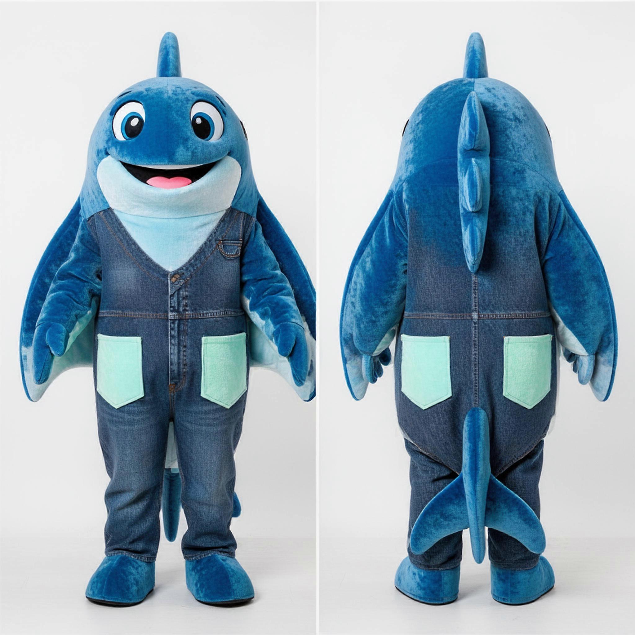 MASTICOT Blue Denim Manta Ray Mascot