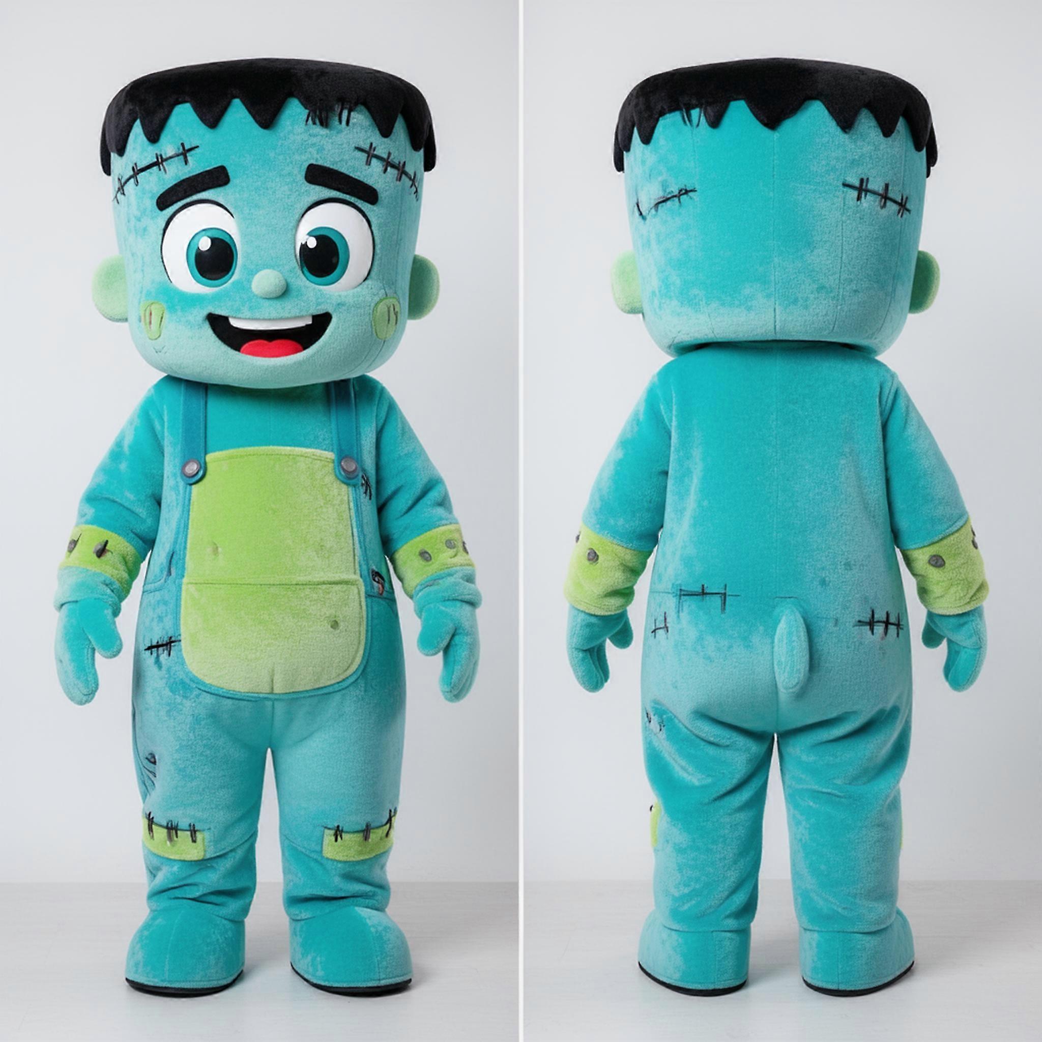 MASTICOT Cyan Rounded Frankenstein Mascot