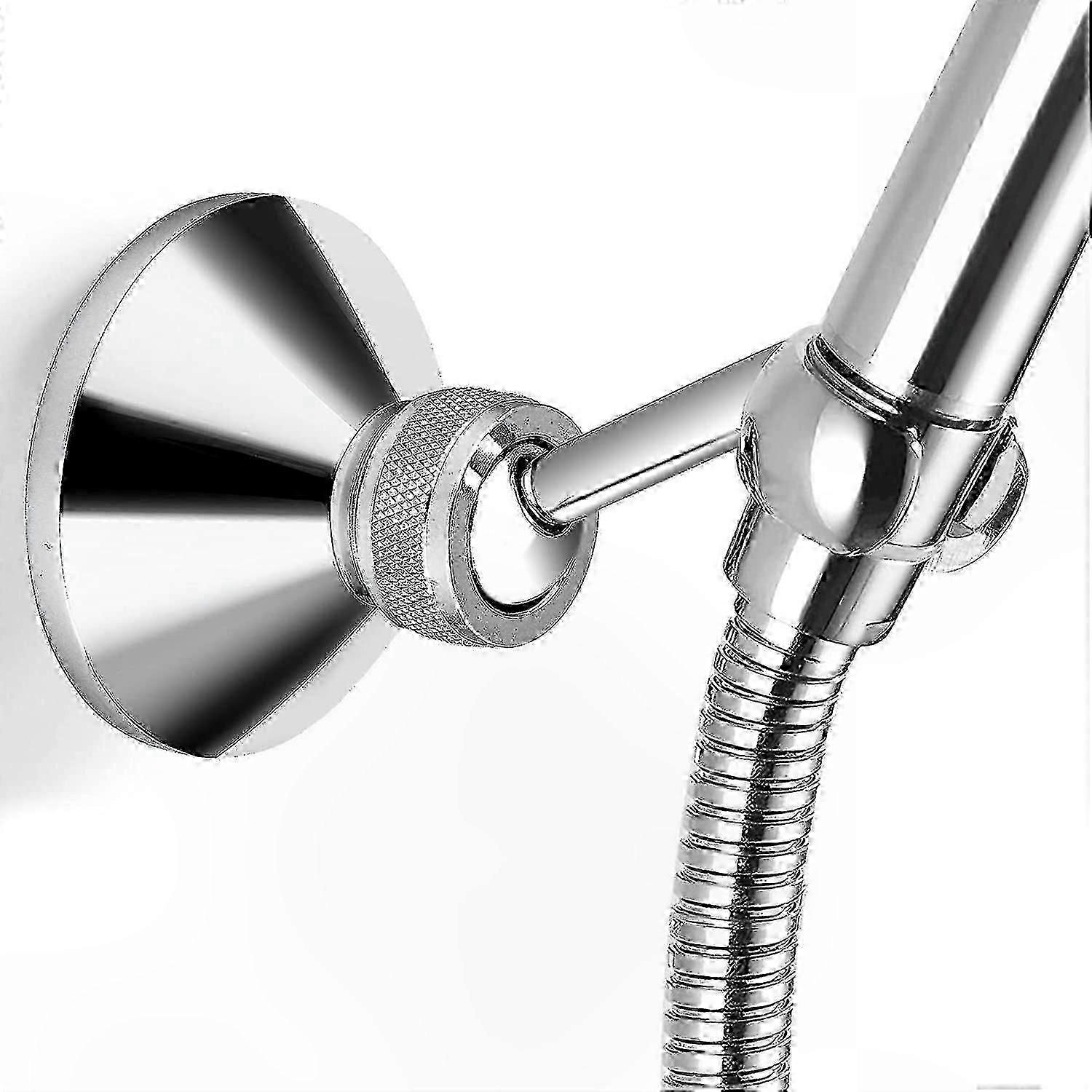 Adjustable Chrome-Plated Wall Bracket compatible with Hand Shower, Secure Shower Head Holder