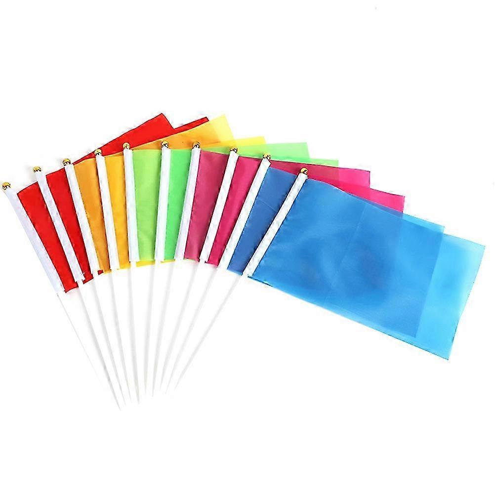 Mini Hand Waving Flags, Solid Color, Polyester, 50 Pcs, For Party Events