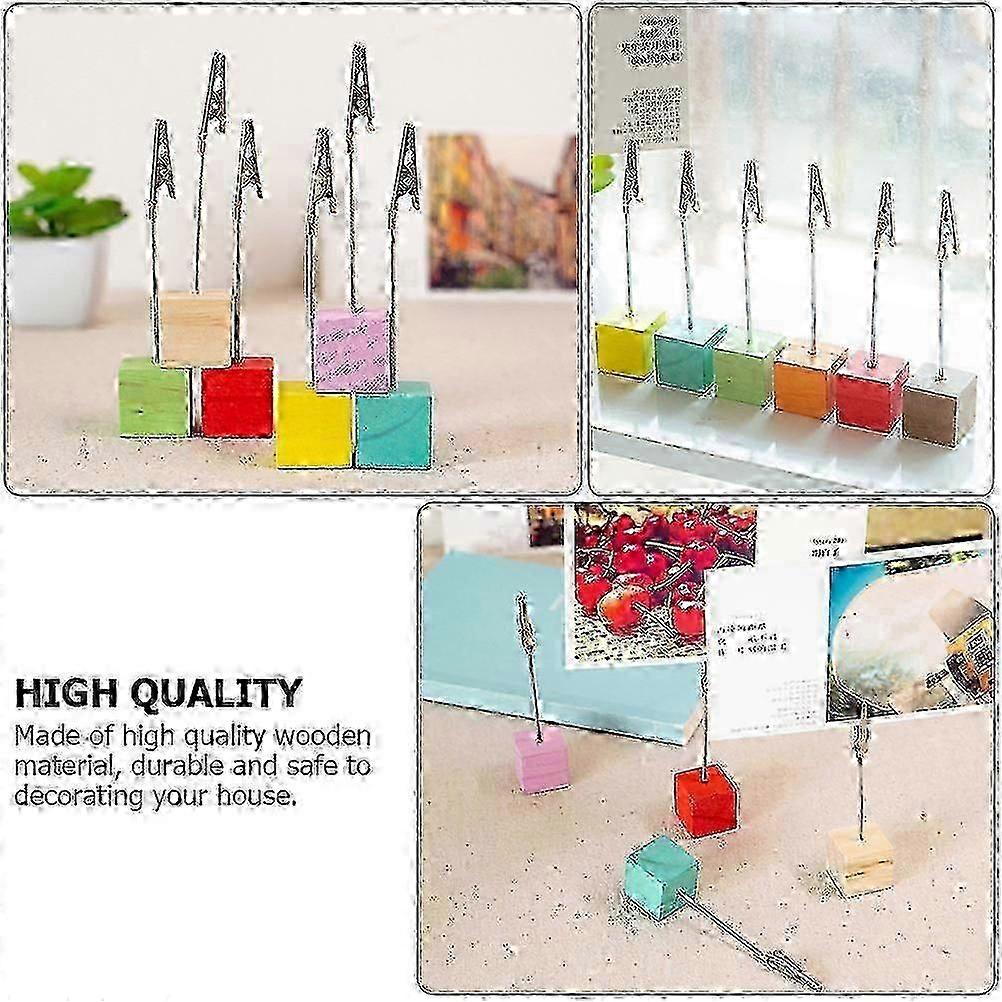 8Pcs Assorted Color Wooden Message Folder Photo Use Note Clips