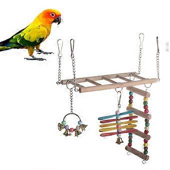 Parrot Ladder Toys Set for Climbing with Chain Bridge