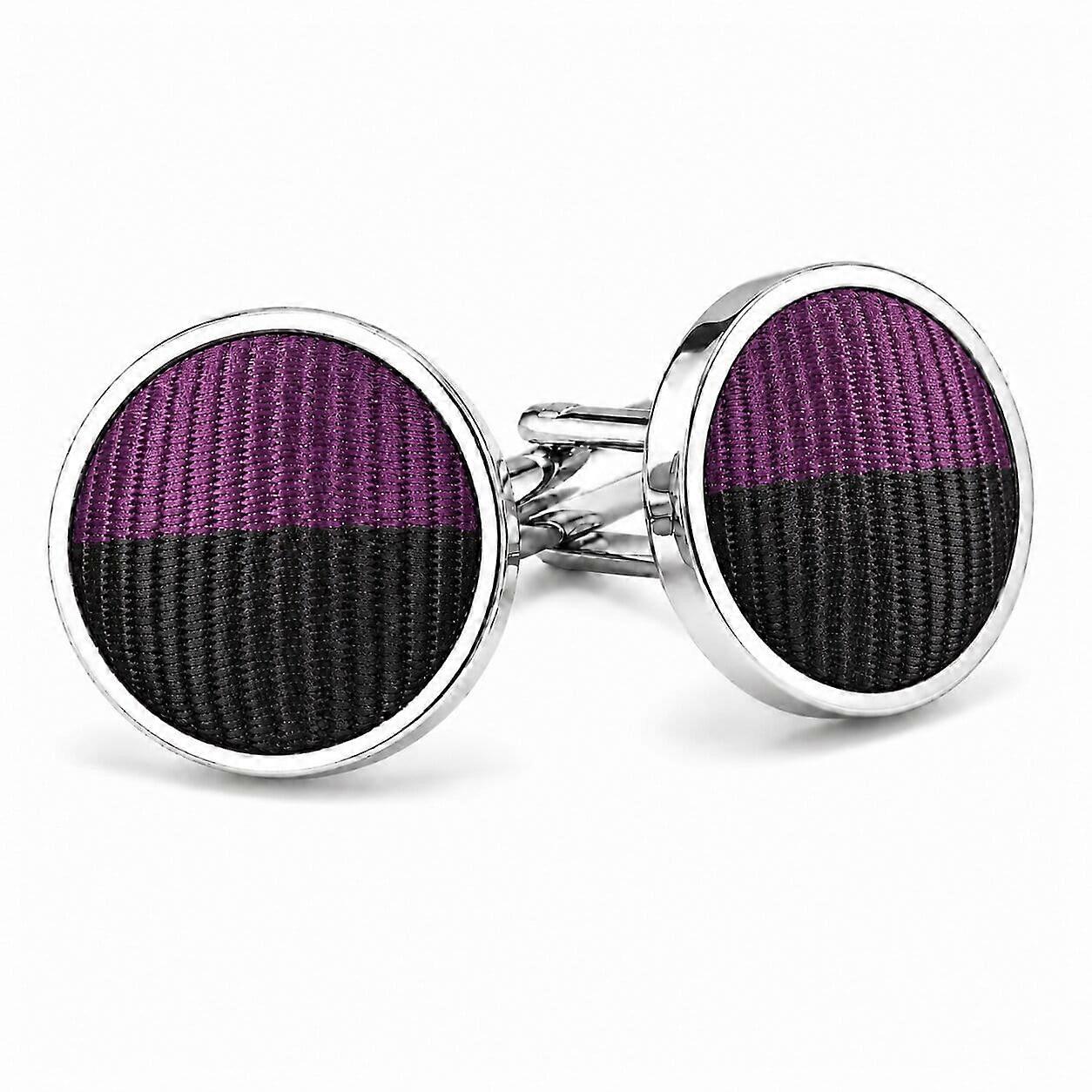 Purple and Black Striped Cufflinks