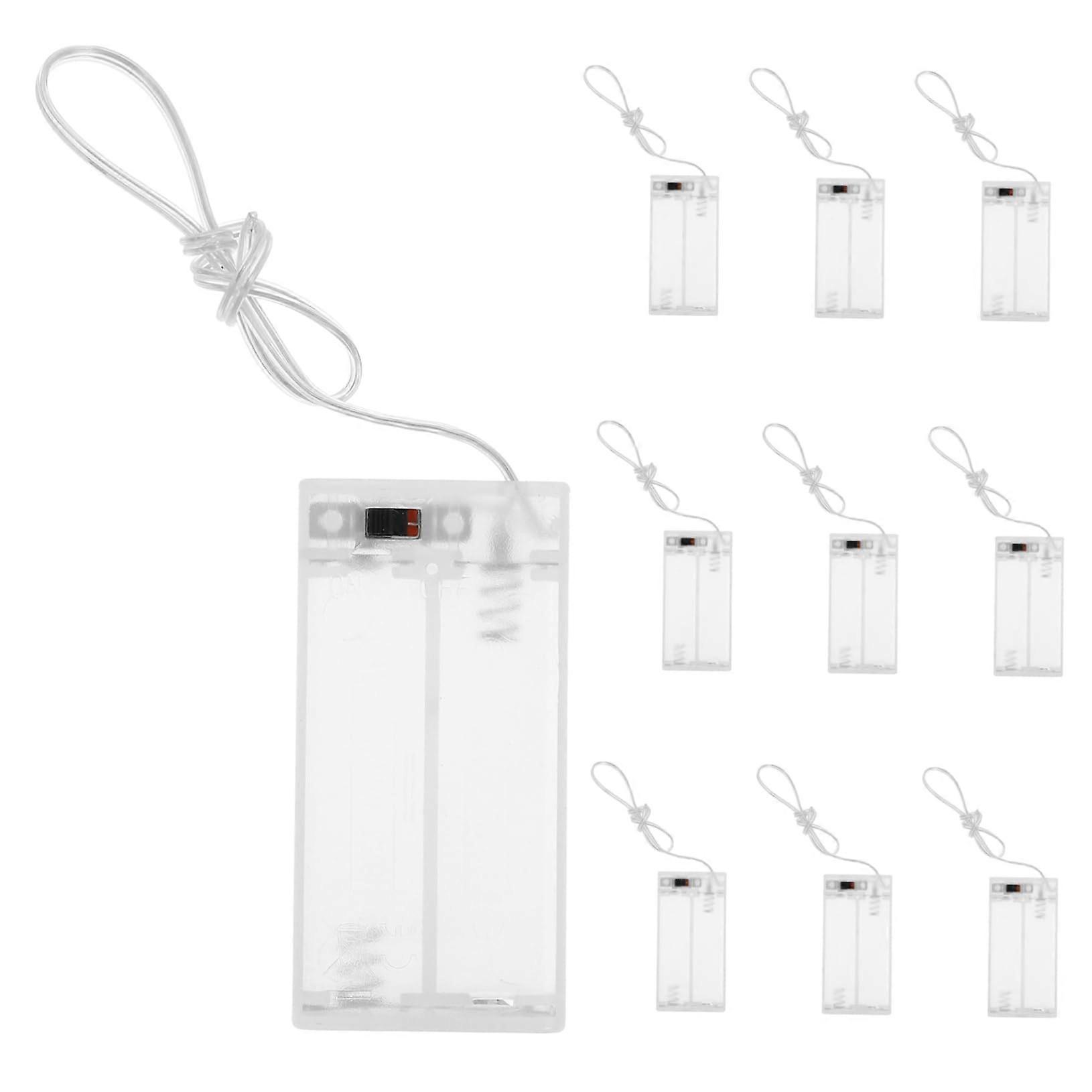 10pcs Plastic AA Battery Holder Case for String Lights, Secure Storage Box for Decorations