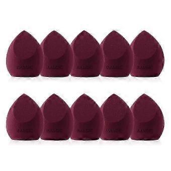 10-Piece Non-Latex Makeup Sponge Set - Burgundy Beauty Blenders for Flawless Foundation-brnv