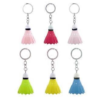 6PCS Creative Badminton Keychains, Sports Pendant Bag Charms Game Souvenirs