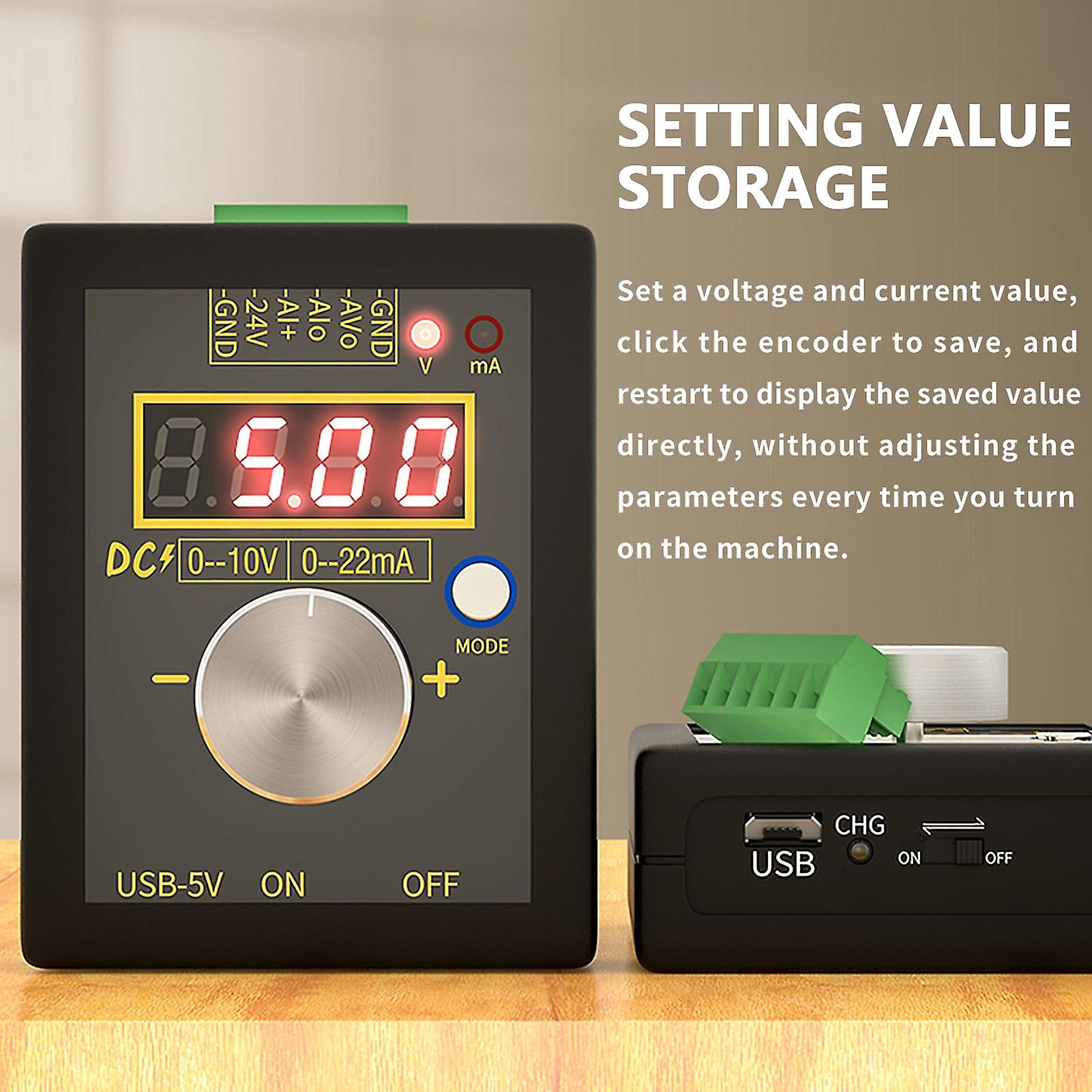 Current Voltage Signal Generator 0-10v 0-22ma Adjustable Current Voltage Analog Simulator 3 Power Supply Methods Data Storage