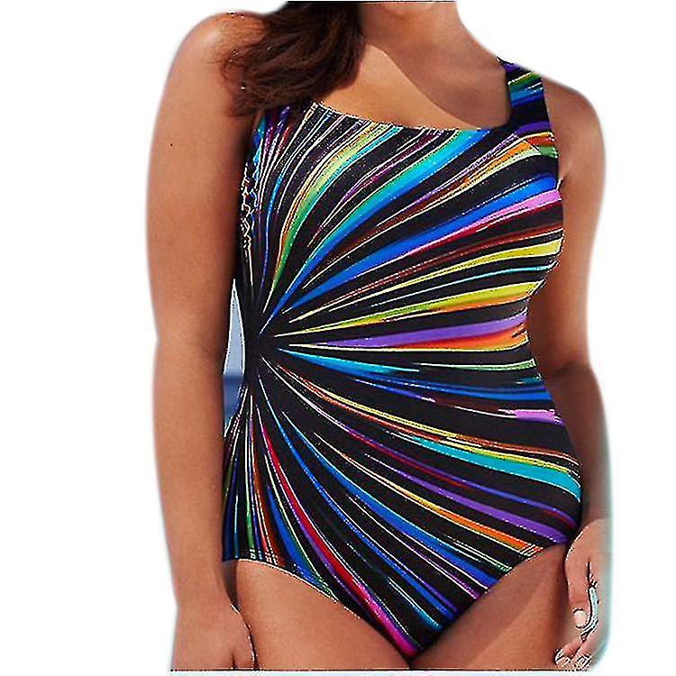 Sexy Fat Women Plus Size Maillot de bain Arc-en-ciel Swi