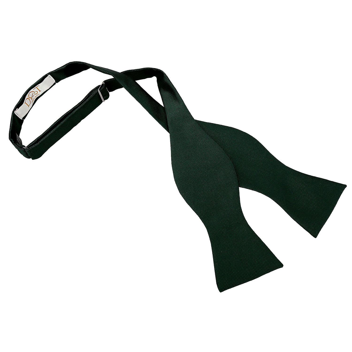Dark Green Solid Check Self-Tie Bow Tie