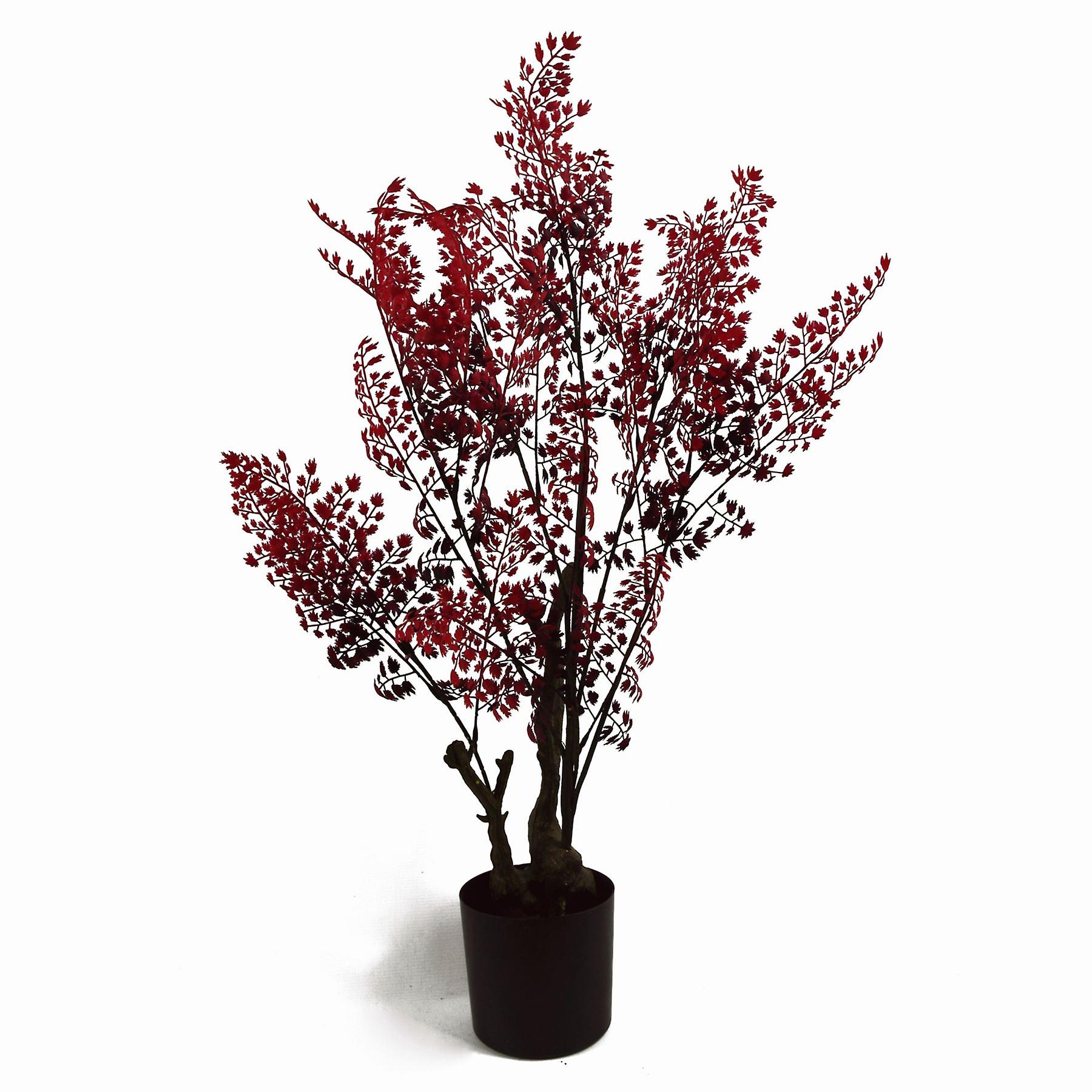 70cm Artificial Autumn Red Fern Tree Plant