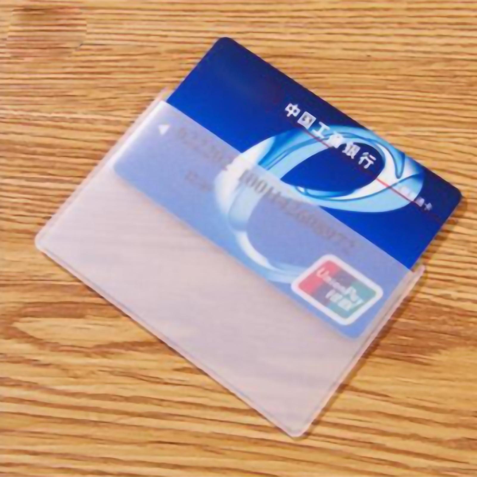 Transparent Card Holder PVC Vertical Clear Cards Protector Sleeve for Most Wallets