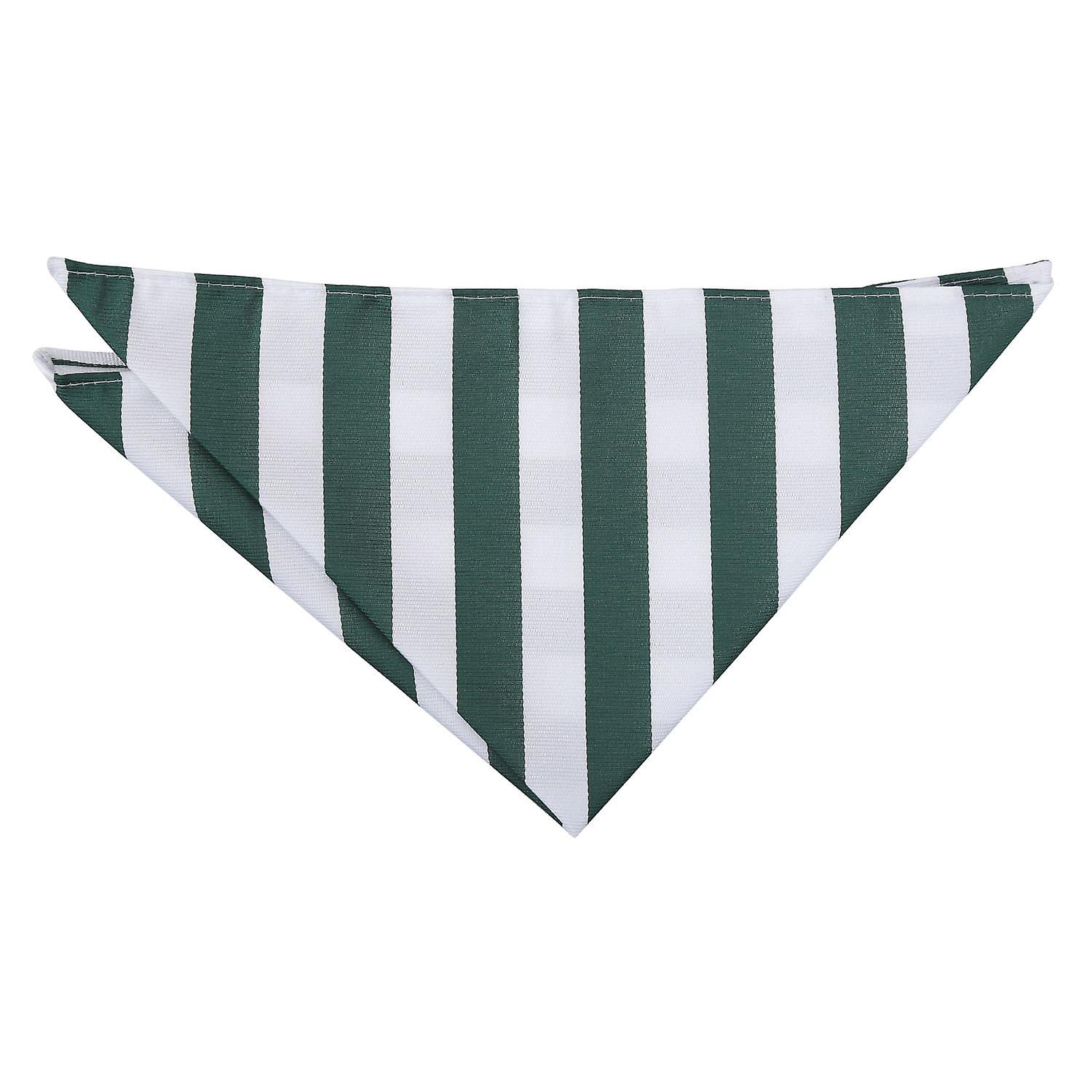 Emerald Green and White Classic Stripe Pocket Square
