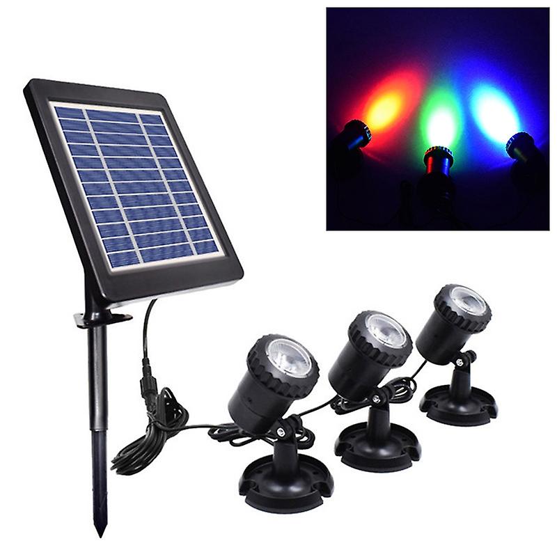 Red Green Blue Light Lawn Insertion Pool Solar Spotlight