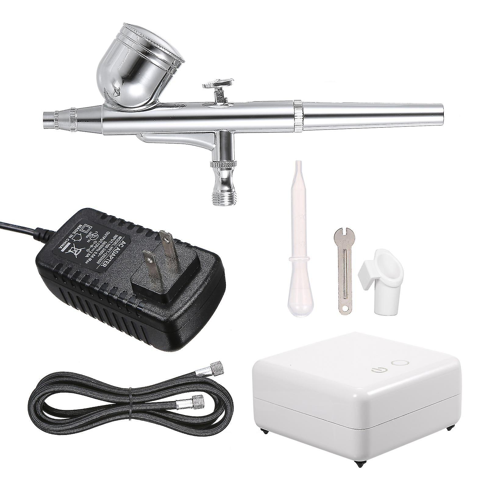 Kit 1 Multi-purpose Airbrush Mini Air Compressor Set Gravity Feed Air Brush Kit For Car,cake Decorating,shoes, Models, Nails, Clothes, Cookies, Baking