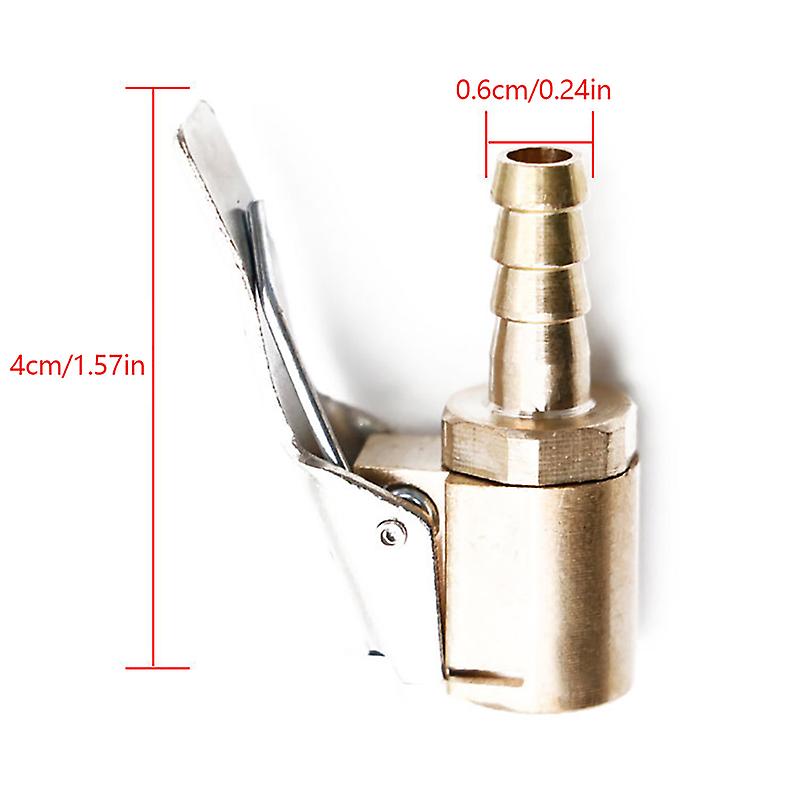 Tire Air Chuck Inflator Pump Valve Connector Clip-on Adapter Car Brass 8mm Tyre