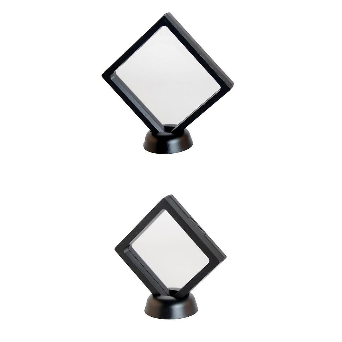 2 Pieces Floating Challenge Coin Jewelry Stand Display Box Show Case Stand