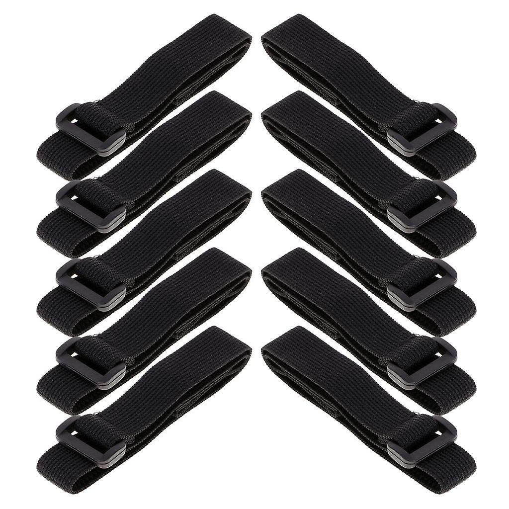 10pcs Black Self Adhesive Cable Ties with Wire Cord Strap Reusable Hook Loop