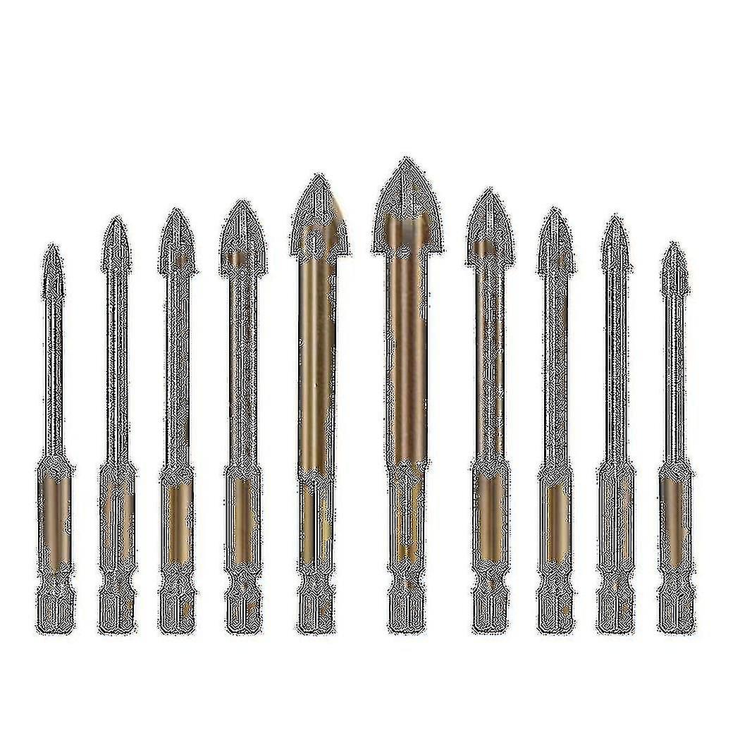 10pc Efficient Universal Drilling Tool,multi-function Cross Alloy Drill Bit Tip Tools,carbide Drill