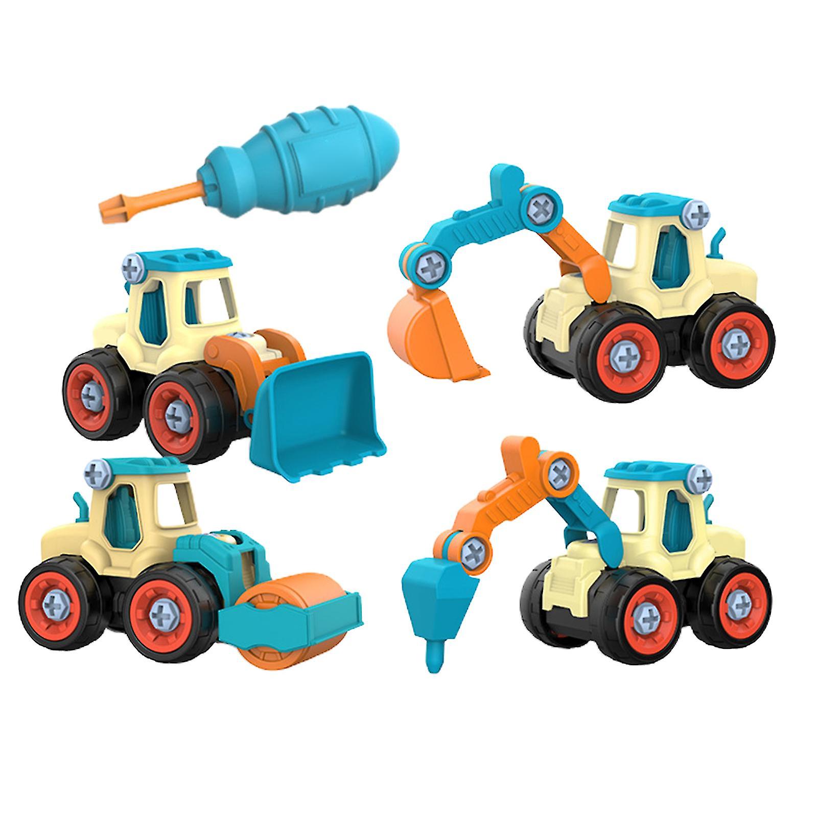 4pcs/set Children Detachable Assembly Engineering Vehicle Diy Educational Toys