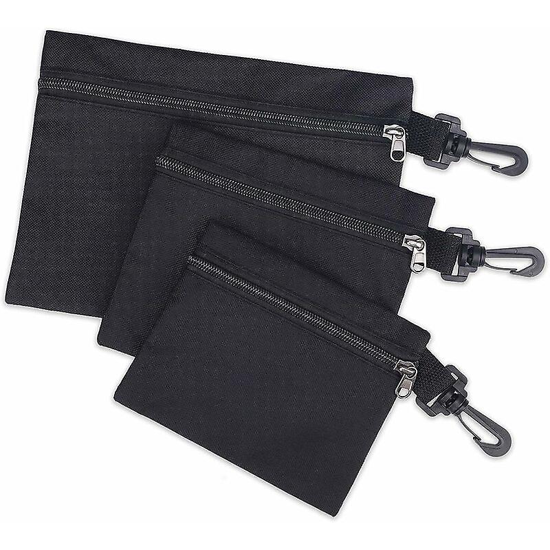 Tool Bag Bags of Small Set of 3, Zippered Tool Pouch, Tool Pouch Storage Pouch, Multifunction Tool Box with Hanging Hook, Water Resistant