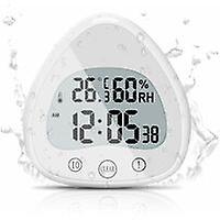 Bathroom Clockdigital Alarm With Waterproof Touch Shower Clock, Waterproof Timers Thermometer Portable Display Clock With Suction Cup For Cooking, Lea