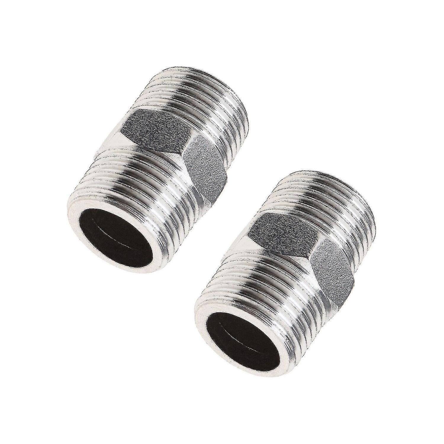 1/2inch Threaded Connector Garden Hose Adapter For Outdoor Shower( Silver)(2pcs)