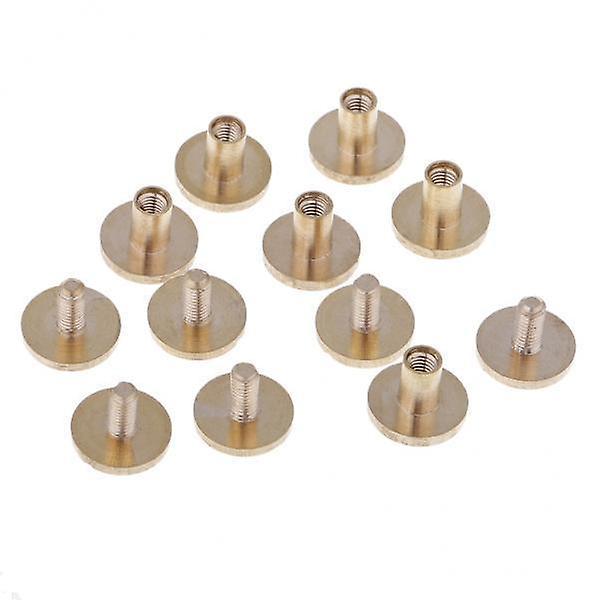 2x6 Pieces Solid Brass Nail Rivet Stud Button for Belt Bag Leather Craft 6mm