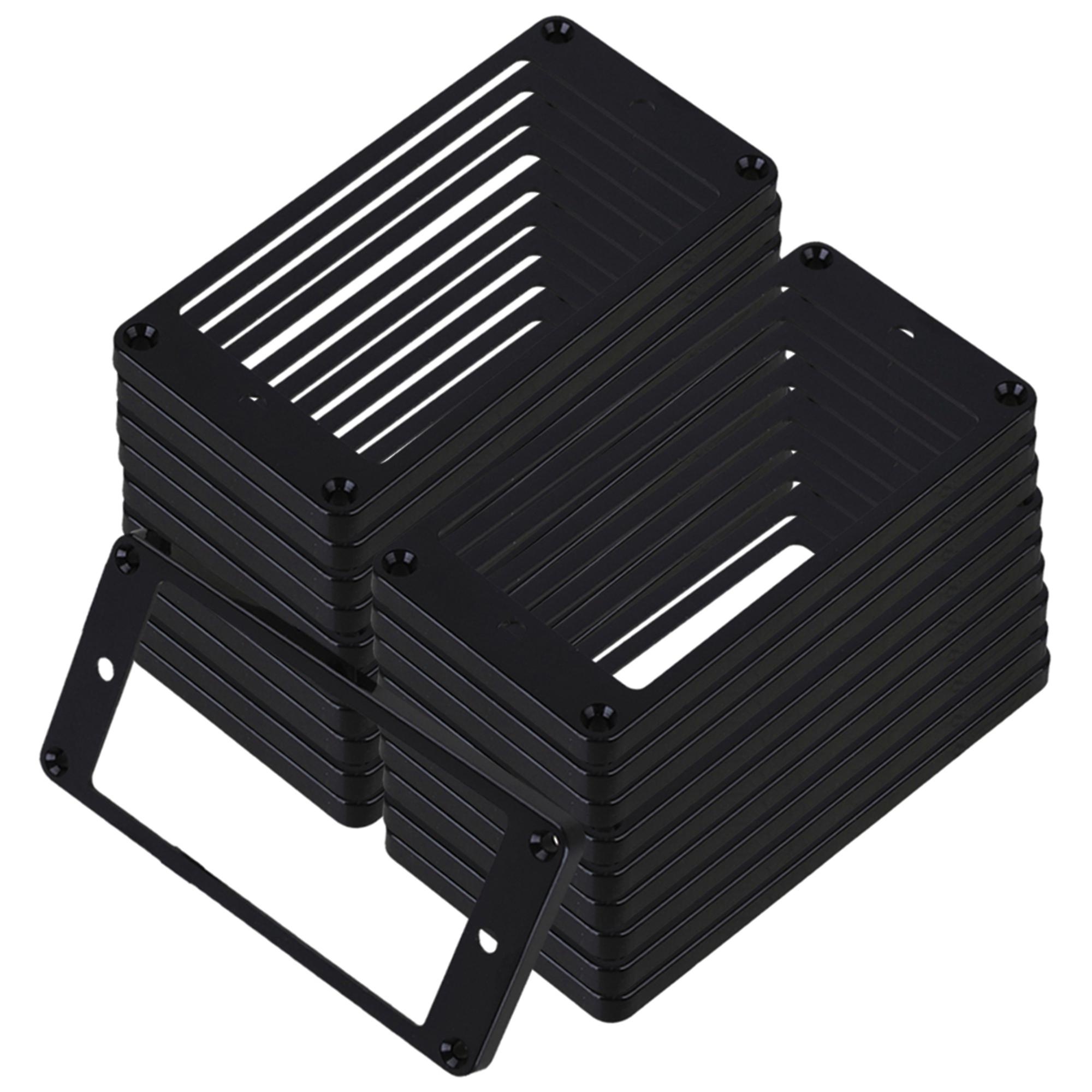 20 Pcs 92x45x5mm Black ABS Electric Guitar Flat Humbucker Pickup Frames
