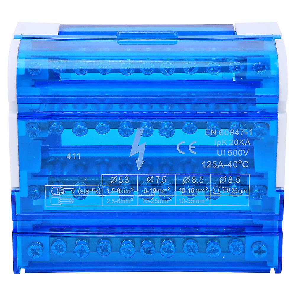411 Terminal Block Distribution Box Din Rail 4-Level Single Phase for Electrical Engineering