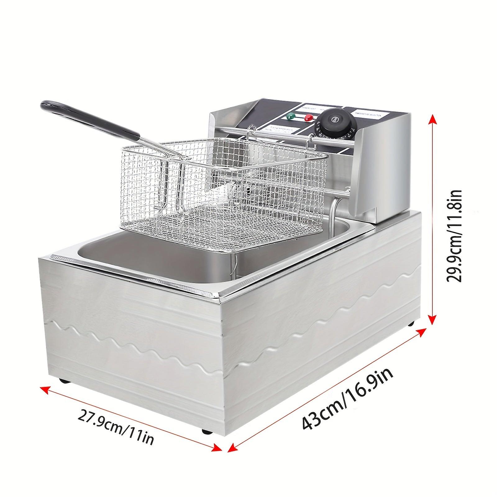 1Pc, Deep Fat Fryer, Deep Fat Fryer Easy Clean, 6.3qt/6l Fryers, 220v Deep Fryer, Deep Fryer With Basket,