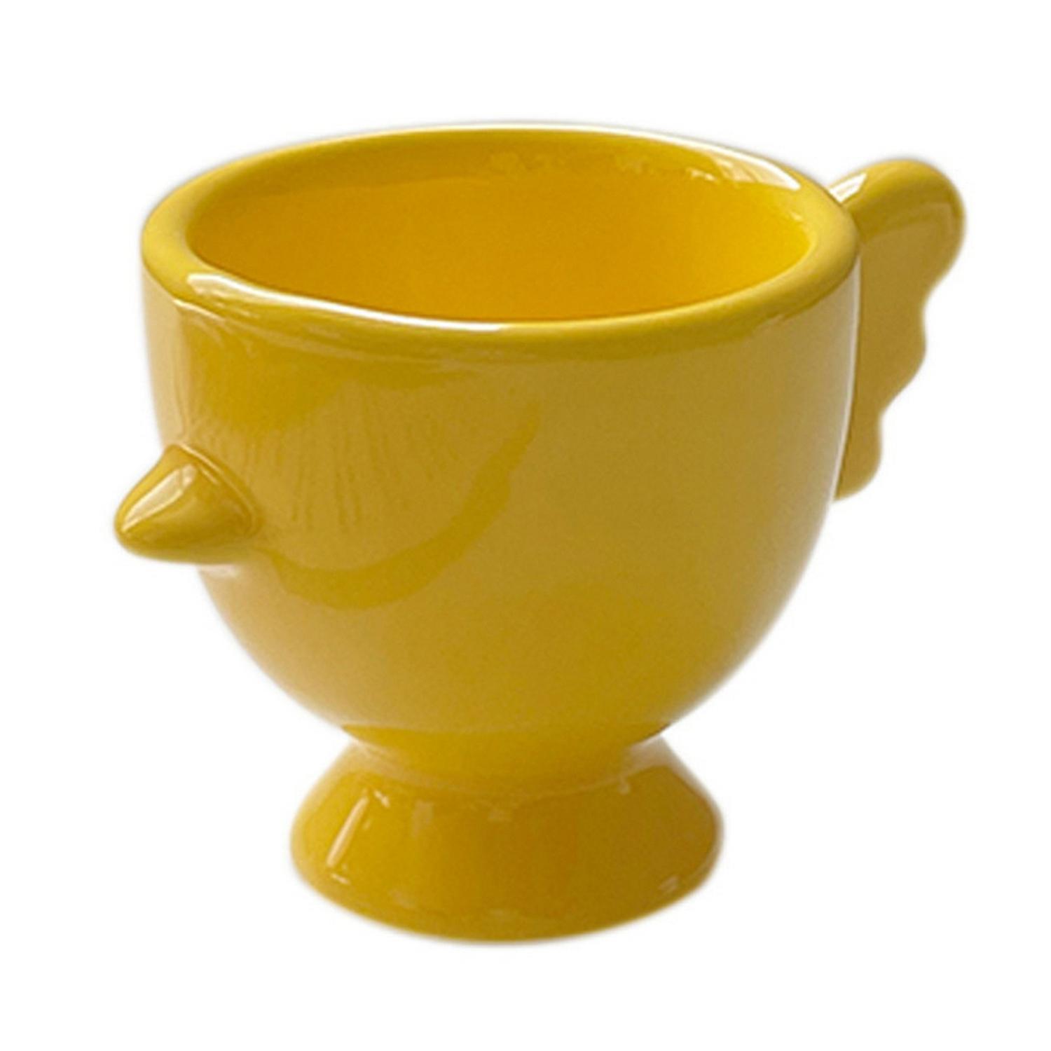 Egg Cup Heightened Base Solid Color Handle Good Grip Makeup Sponge Holder Mini Breakfast Ceramic Egg