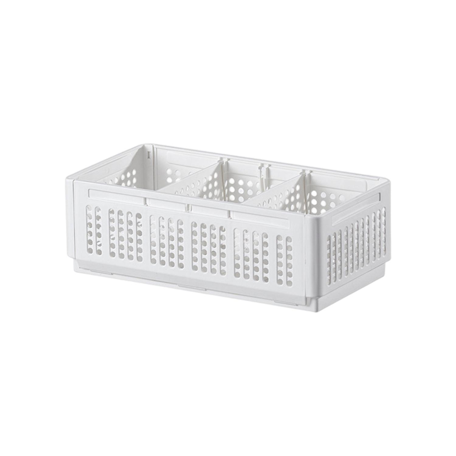 Foldable Clothing Storage Basket Removable Partition Large Capcaity Hollow Stackable Sundries Clothe