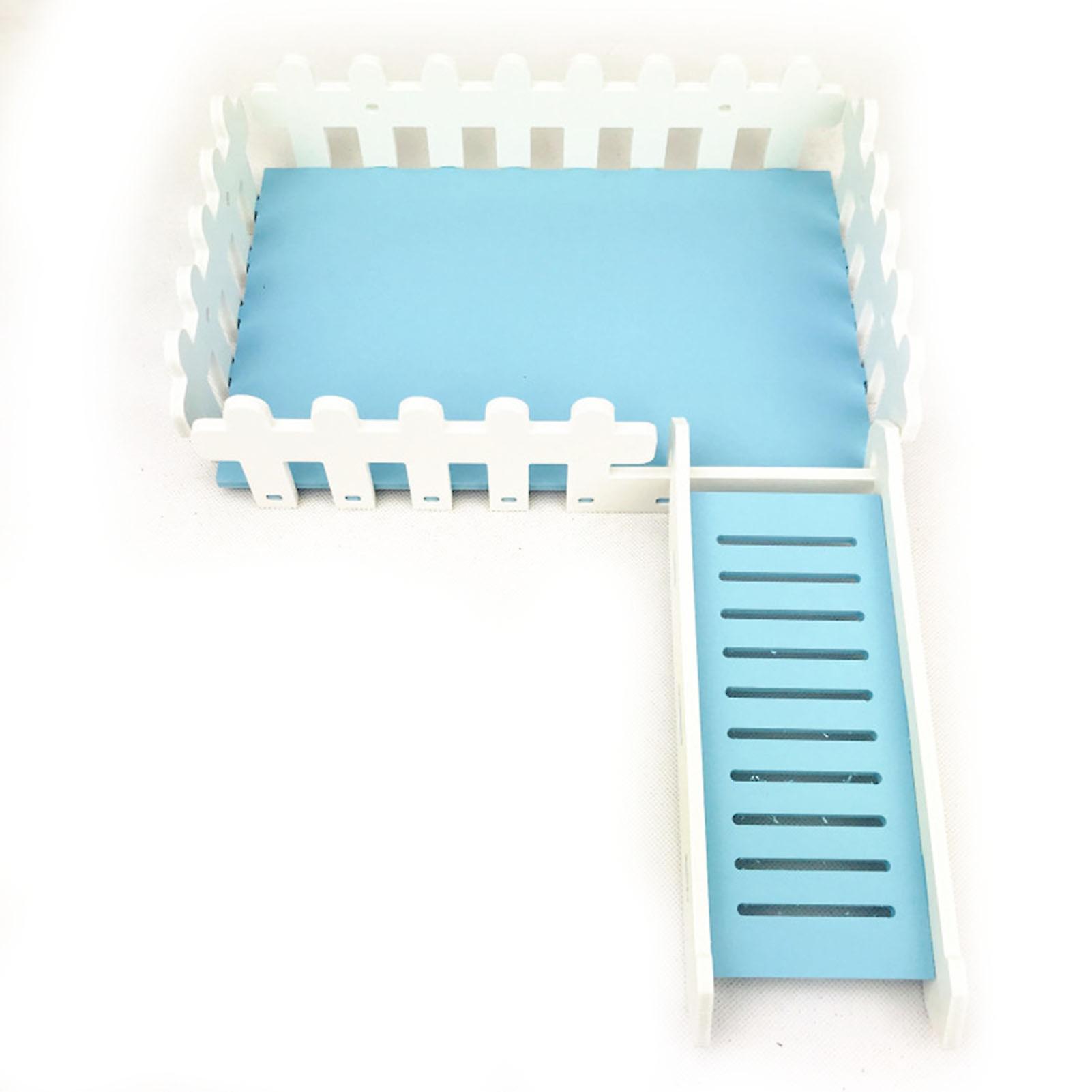 Hamster House Slide Platform Washable Detachable Easy to Install PVC Hamster White Fence Platform for Hamsters