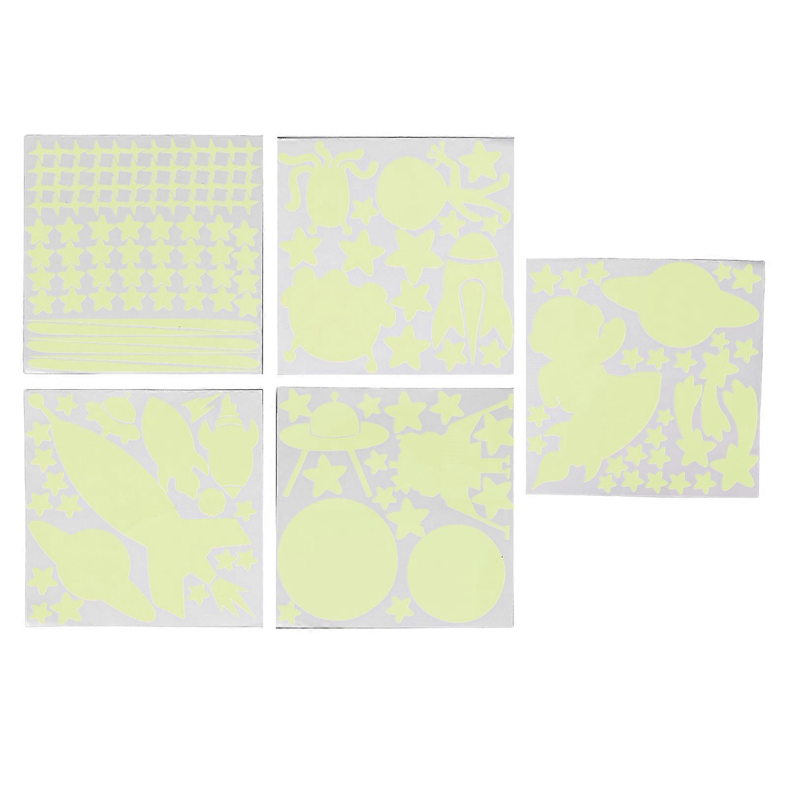 184pcs Glow in The Dark Stickers Space Ship Theme Self Adhesive Glowing Ceiling Decals Green 
