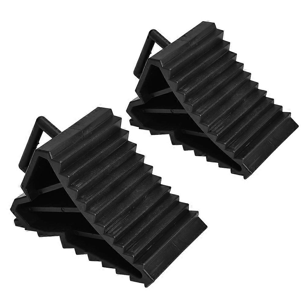 Automotive Tyre Anti-Slip Parking Chocks Universal Design Durable Heavy-Duty Rubber Construction Non-Slip Surface Set of 2 for Secure Vehicle Position