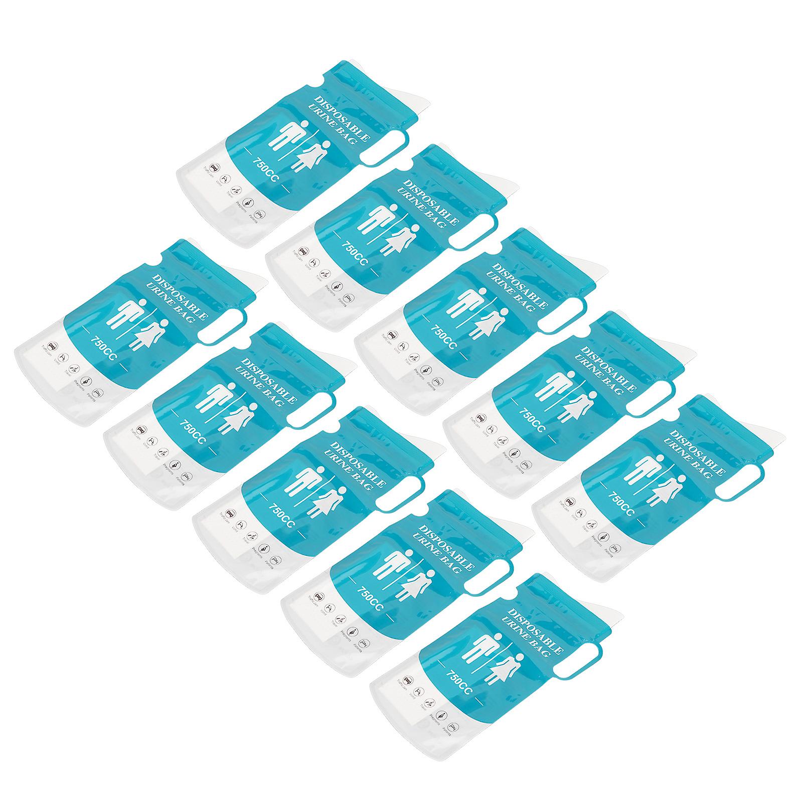 Lot de 10 sacs d'urine jetables de 750 ml, portables et d'urgence, pour hommes, femmes et enfants, pour le camping et les embouteillages