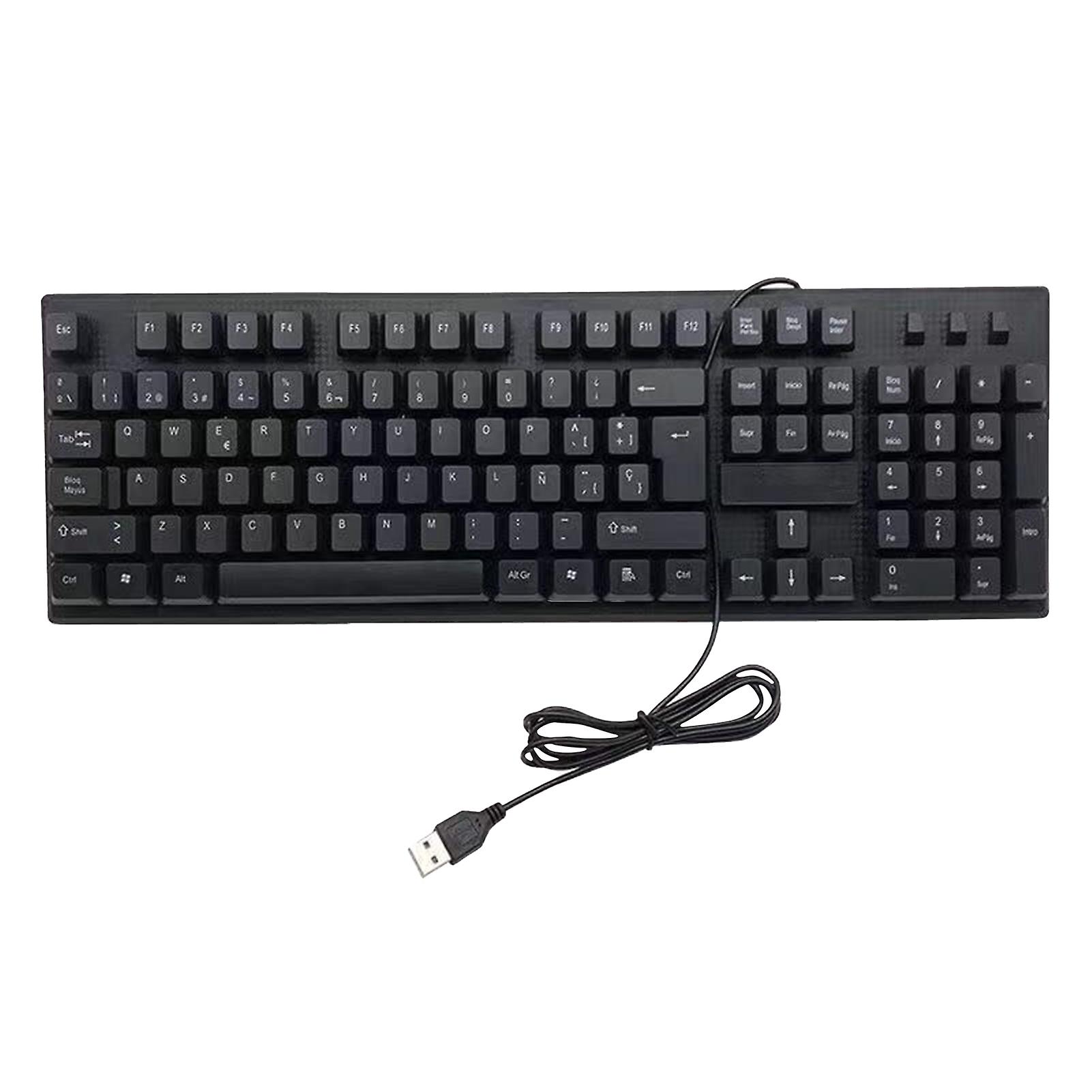 108 Keys Waterproof Multiple Languages Ergonomic USB Wired Keyboard for PC Laptop