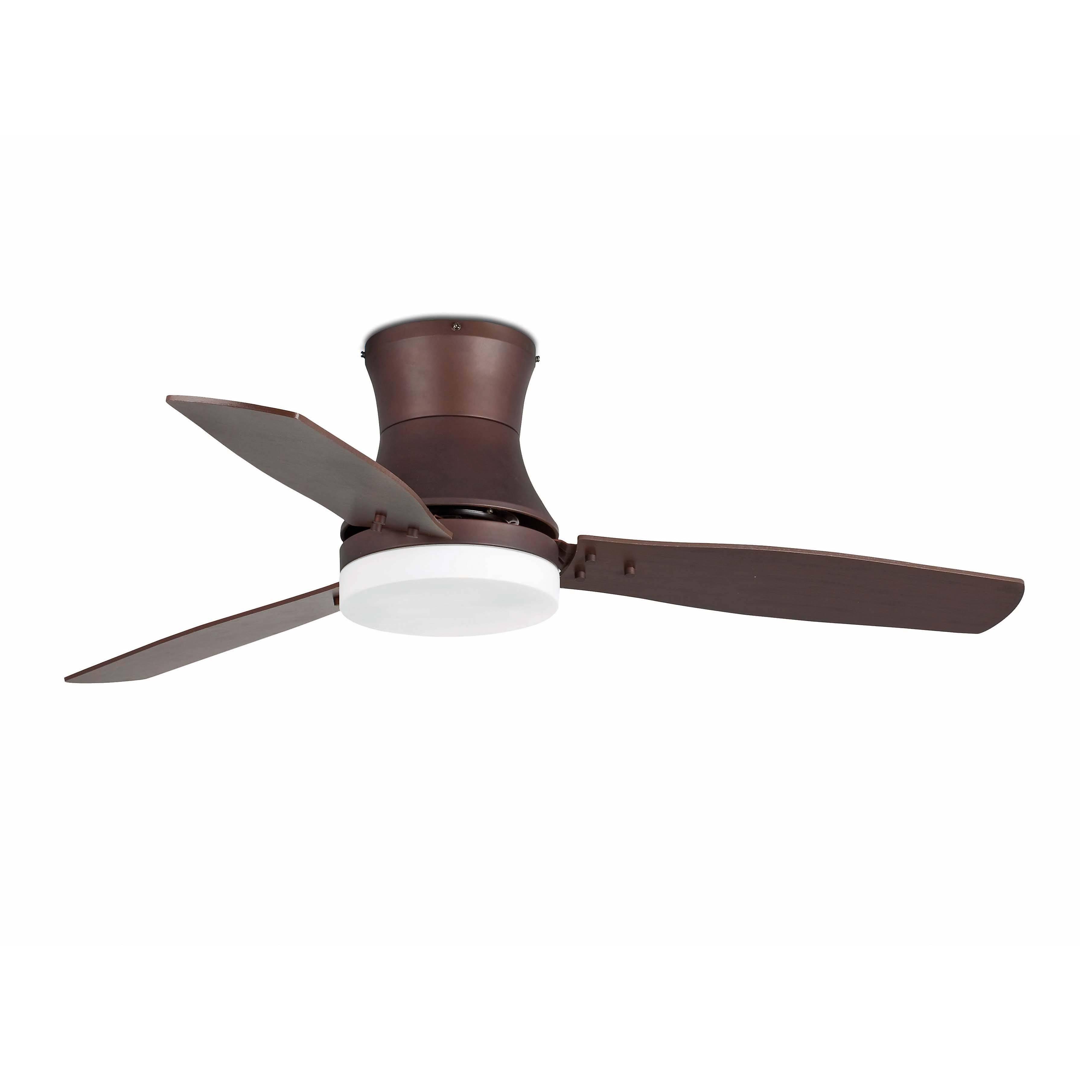 Faro Tonsay 2 Light Large Ceiling Fan Wood, Dark Brown with Light, E27