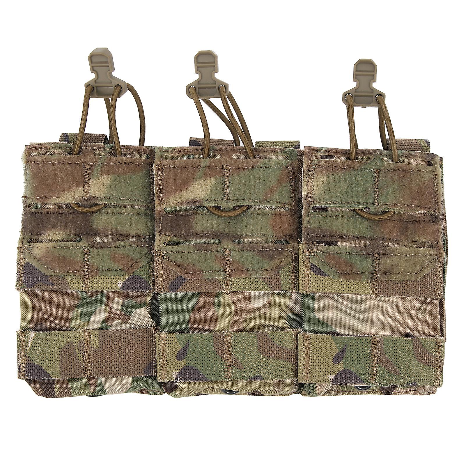 Triple Molle Magazine Pouch with Cordura Elastic Cord Securely Fixed Triple Magazine Holder for Game CP
