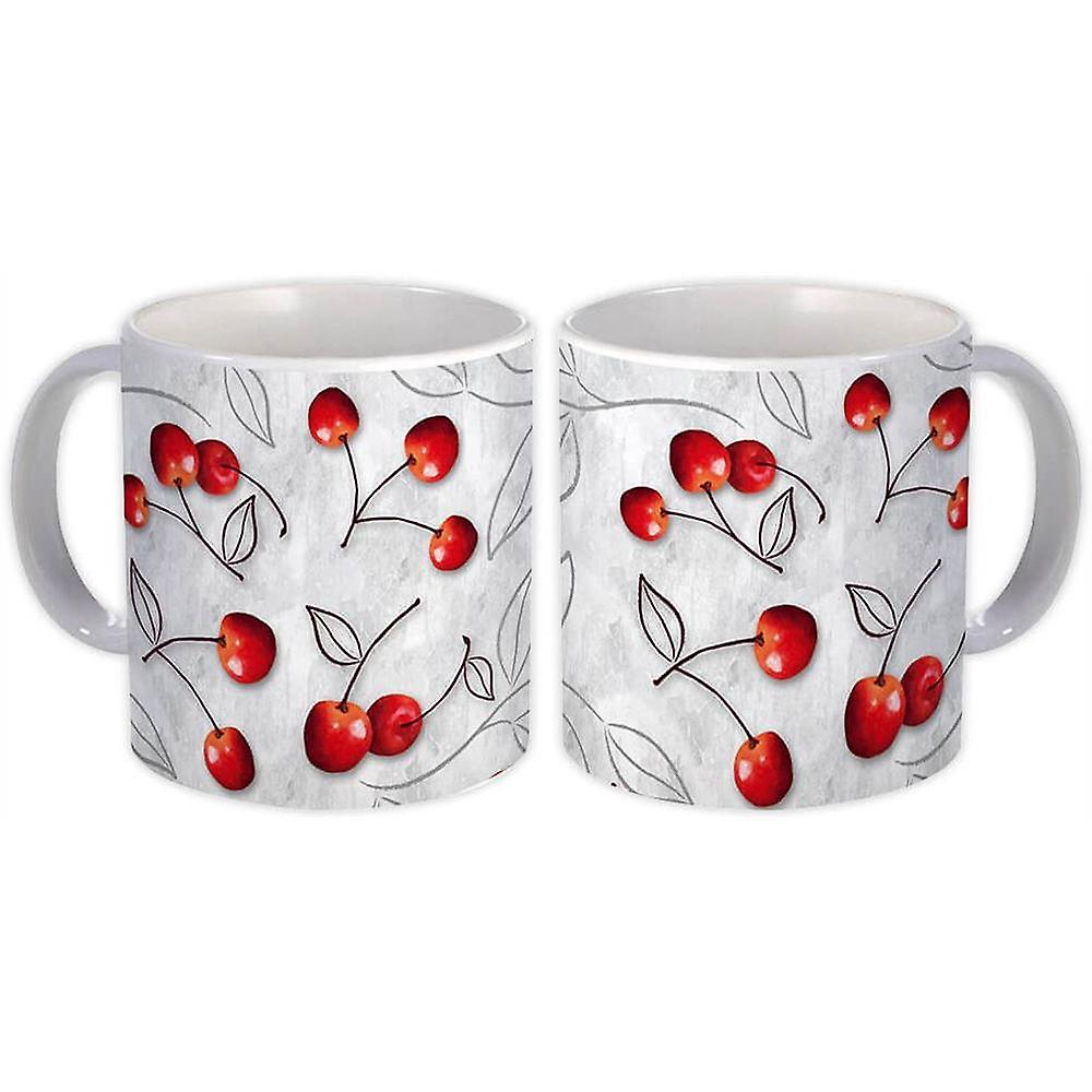 Geschenkbecher: Kirschen grau