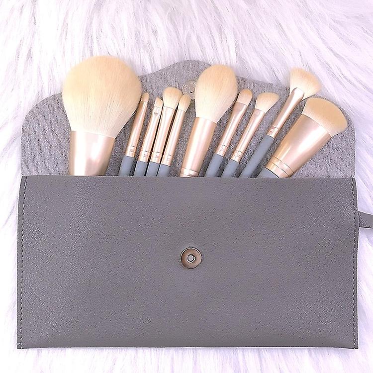 10 PCS / Set Makeup Brush, Style:With Gray Bag With Gray Bag