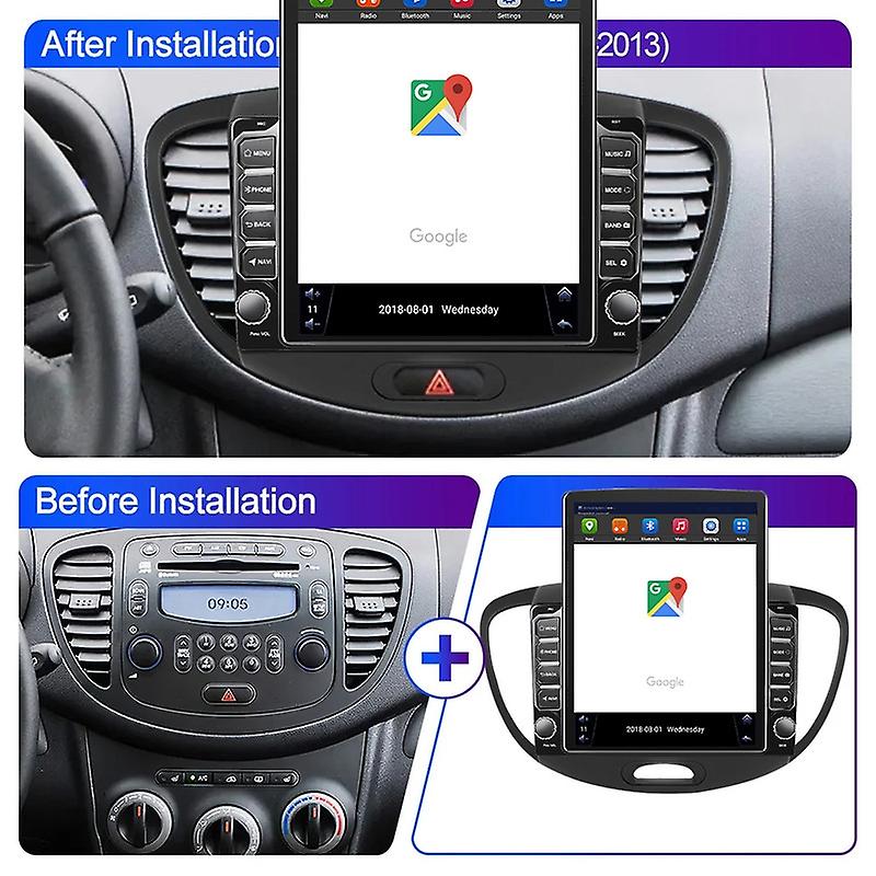 SXAUTO Android 14 Autoradio Per Hyundai I10 (2007-2013) GPS Navigation - Senza fili Carplay Android Auto - Telecamera - DAB Volante Split-Screen Dual-Band WIFI DSP Bluetooth5.0-2 Din 9 Pollici