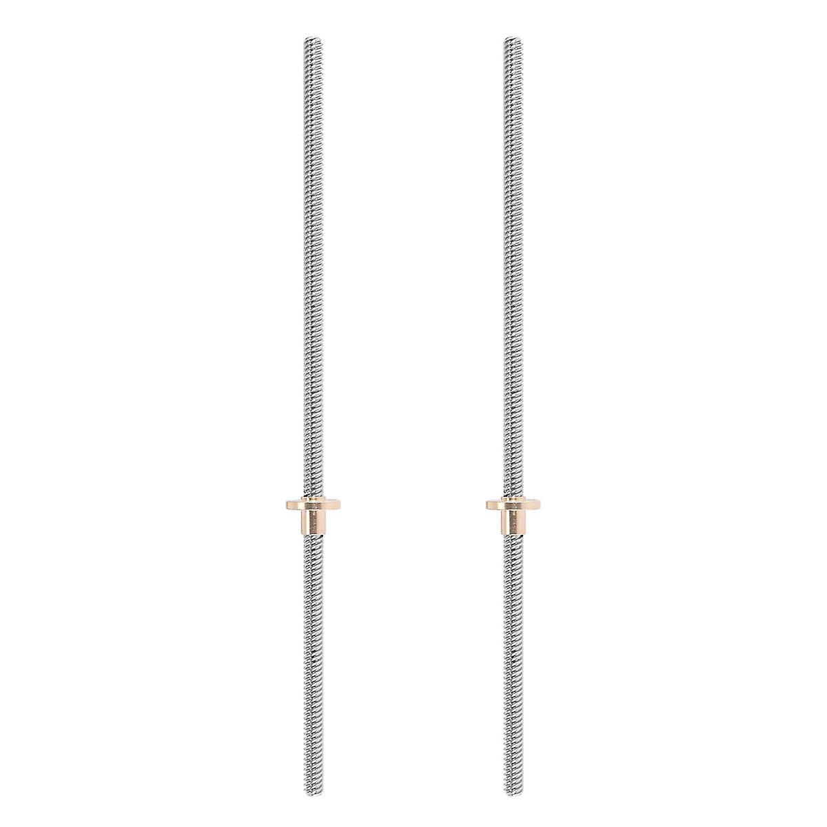 2Pcs 300mm 8mm T8 Threaded Rod Lead Screw with T8 Nut for 3D Printer Machine Z Axis (300mm)