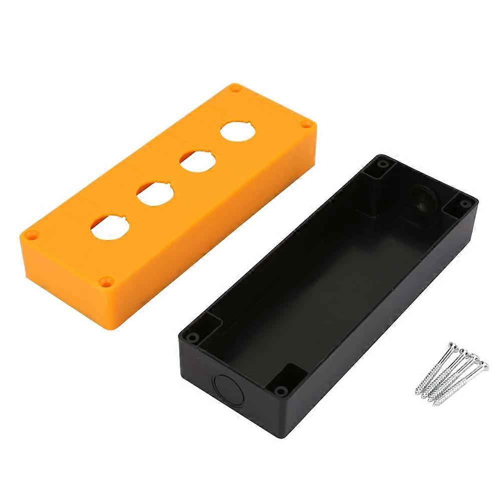 BX4 22mm Four Holes Push Button Switch Control Protective Box Case Waterproof (Yellow)