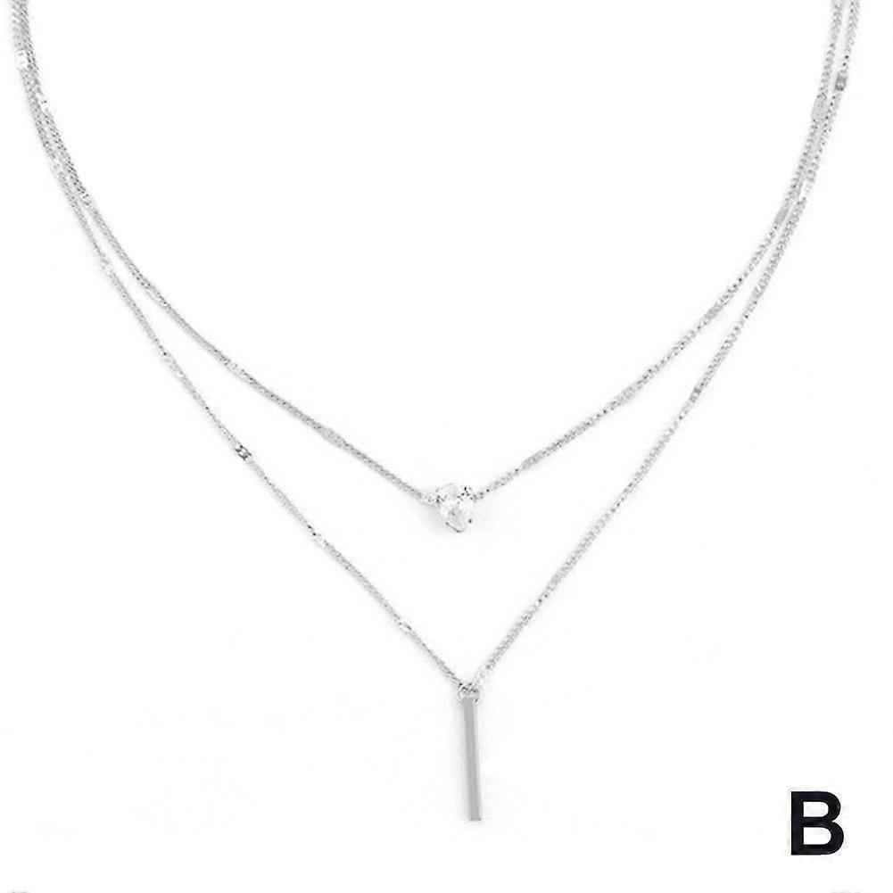 Kişilik Moda 2 Katmanlı Aşınma Su Damlası Şekli Kolye Kolye