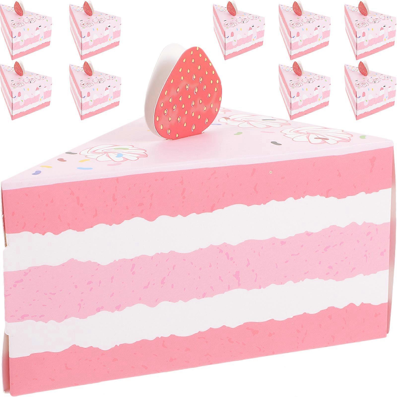 10pcs Pastry Cookie Biscuits Boxes Triangular Cake Shape Candy Packing Boxes