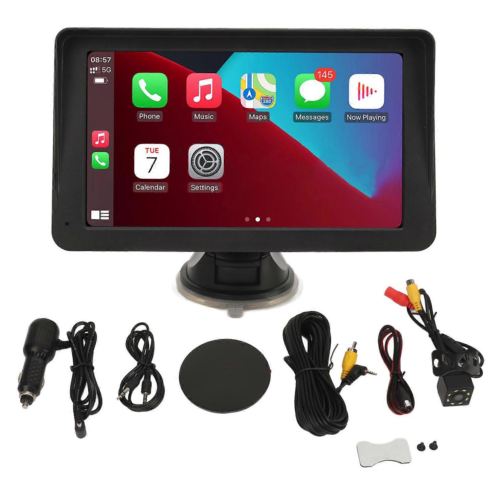 Portable Car Stereo for Linux System 7in Touchscreen Wireless CarPlay for Android Auto Mirror Link Bluetooth 5.0 Standard with Camera E2U512