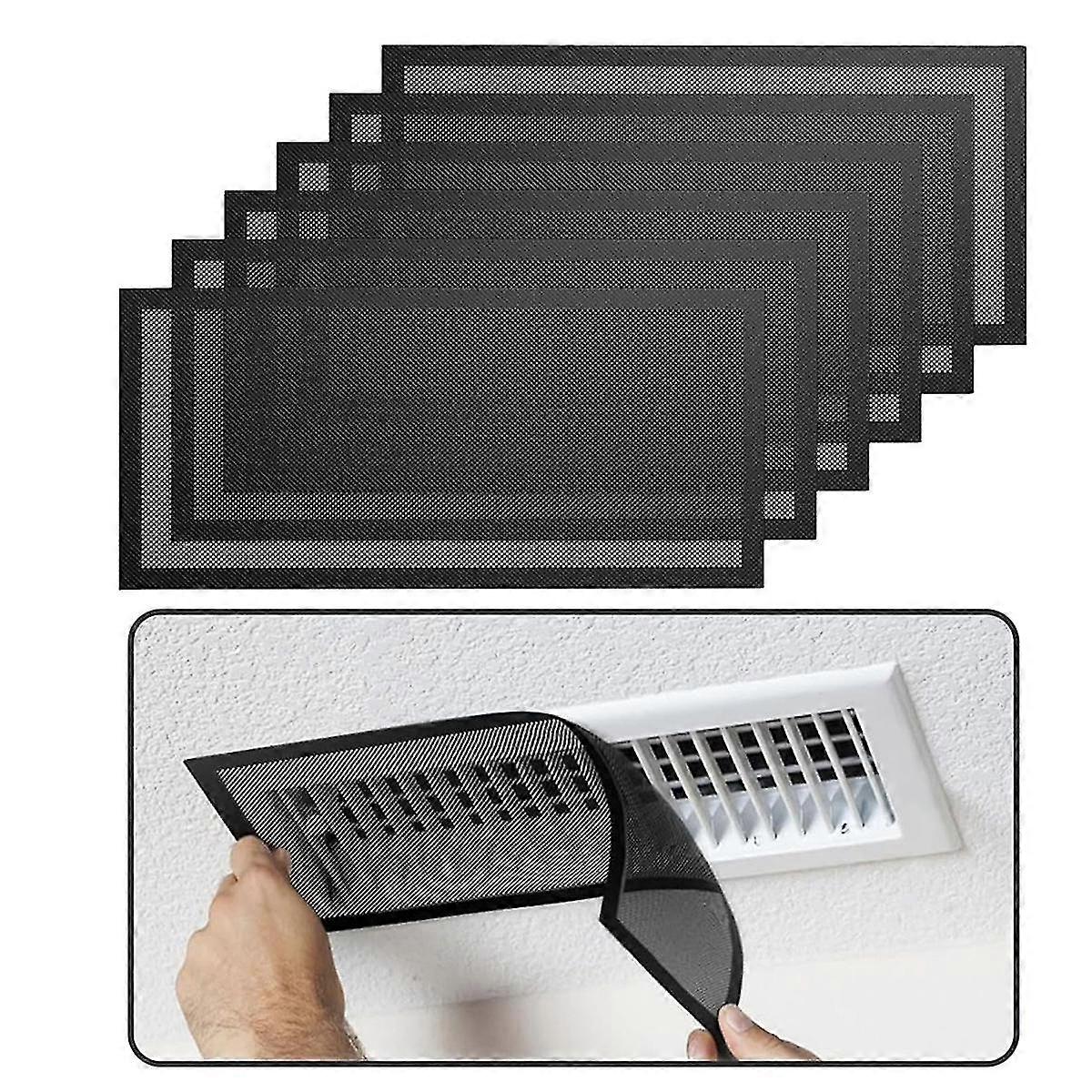 6-Piece Magnetic Floor Vent Hood - 5.5x12 Inch Mesh Filter for Home/Floor/Wall/Ceiling to Capture Debris and Dust